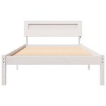 vidaXL Cadre de lit Blanc 90 x 200 cm Bois massif en pin