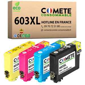 603XL - 4 cartouches d'encre compatibles pour Epson 603 XL - COMETE