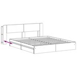 vidaXL Cadre de lit avec rangement avec tiroir Gris béton 200 x 200 cm