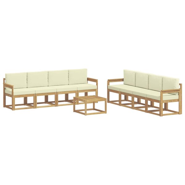 vidaXL Ensemble de canapés d'extérieur 9 pc Blanc et crème
