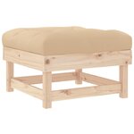 vidaXL Repose-pieds de jardin avec coussins lot de 2 bois pin massif
