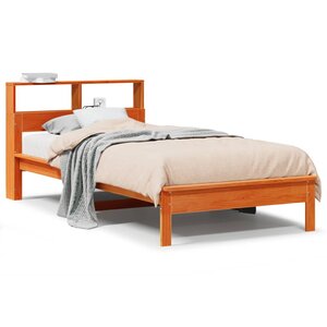 vidaXL Lit bibliothèque sans matelas cire marron 75x190 cm pin massif