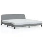 vidaXL Cadre de lit sans matelas gris clair 200x200 cm tissu
