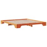 vidaXL Cadre de lit Marron cire 207 x 207 x 17 cm Bois massif en pin