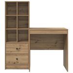 vidaXL Bureau avec rangement 2 Pièces chêne artisanal Bois d'ingénierie