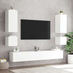 vidaXL Meuble TV mural avec lumières LED blanc 100x35x41 cm