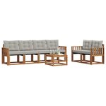 vidaXL Ensemble de canapés d'extérieur 7 pc Gris Naturel et Clair