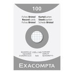 Étui De 100 Fiches - Bristol Quadrillé 5x5 Non Perforé 105x148mm - Blanc - X 10 - Exacompta