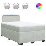 vidaXL Sommier à lattes de lit et matelas Gris clair 120x200cm Velours