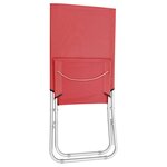 vidaXL Chaises de plage pliables lot de 2 Rouge Tissu