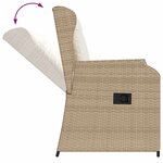 vidaXL Banc de jardin avec coussin 2 Pièces Beige Poly rotin
