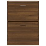 vidaXL Armoire à chaussures Chêne marron 59x17x81 cm Bois d'ingénierie