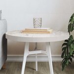 vidaXL Dessus de table rond blanc Ø50x3 cm bois de pin massif