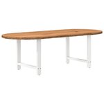 vidaXL Table à manger marron clair bois de chêne massif ovale