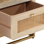 vidaXL Table de chevet 40x30x50 cm bois massif manguier et fer