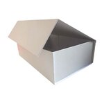 Coffret pliant avec rabat aimanté blanc mat pelliculé, 327x220x100mm