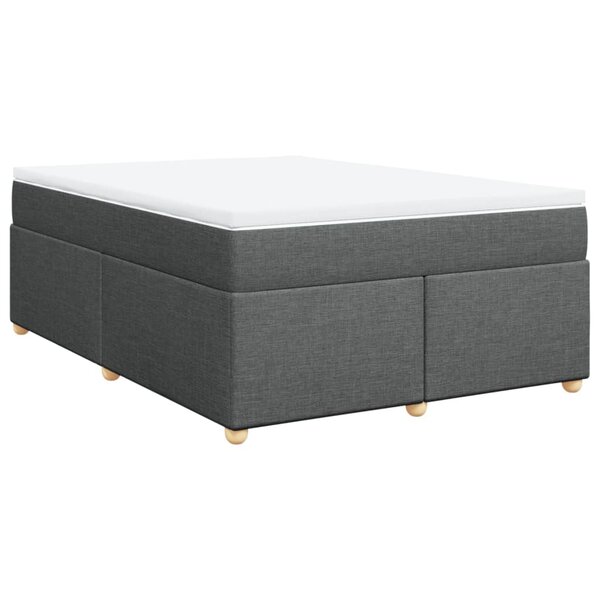 vidaXL Sommier à lattes de lit avec matelas Gris foncé 140x190cm Tissu