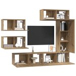 vidaXL Ensemble meuble TV 6 Pièces Chêne artisanal Bois d'ingénierie
