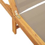 vidaXL Chaises longues lot de 2 taupe bois acacia solide et textilène