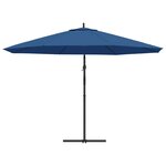 vidaXL Parasol déporté avec mât en aluminium 350 cm Bleu