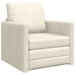 vidaXL Canapé-lit avec coussin Crème 74 x 77 x 81 cm Velours