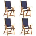 vidaXL Chaises pliables de jardin lot de 4 bois d'acacia et textilène