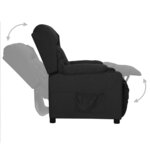 vidaXL Fauteuil inclinable Noir Tissu