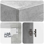 vidaXL Armoire Murale Gris béton 33 x 34 5 x 90 cm Bois d'ingénierie