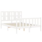 vidaXL Cadre de lit sans matelas blanc bois de pin massif
