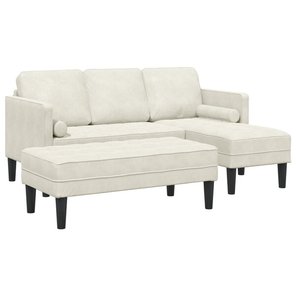 vidaXL Ensemble de Canapés avec coussin 2 Pièces Crème Polyester