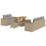 vidaXL Ensemble de canapé de jardin 8 Pièces Beige et Gris clair