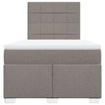 vidaXL Sommier à lattes de lit avec matelas taupe 120x190 cm tissu