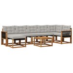 vidaXL Ensemble de canapés d'extérieur 8 pc Naturel et gris clair