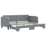 vidaXL Lit de jour avec lit gigogne gris clair 80x200 cm tissu