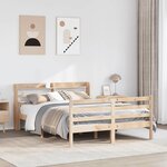 vidaXL Cadre de lit avec tête de lit sans matelas 140x190 cm