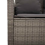 vidaXL Canapé de jardin 3 places coussins et table gris résine tressée