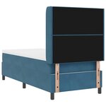 vidaXL Lit à Ressorts avec Matelas LED Argyle Bleu 90 x 190 cm Velours