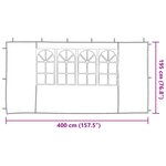vidaXL Mur de tente de fête 2 pièces 400 x 195 cm Blanc PE et acier