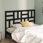 vidaXL Tête de lit Noir 126x4x104 cm Bois massif de pin