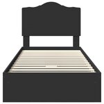 vidaXL Lit de Rangement Noir 100 x 200 cm Bois d'ingénierie
