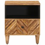vidaXL Table de chevet Marron 50 x 33 x 60 cm Bois de mangue massif