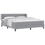 vidaXL Lit à ressorts avec matelas Gris clair 180 x 200 cm tissu