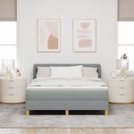 vidaXL Lit à ressorts avec matelas Gris clair 160 x 200 cm tissu