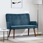 vidaXL Sofa 2 places Bleu 115 x 61 x 87 cm Velours