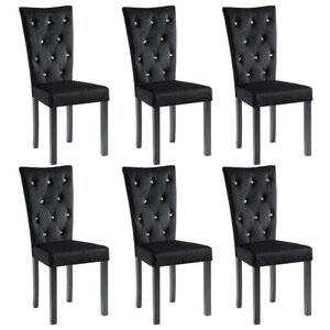 vidaXL Chaises à manger lot de 6 noir velours
