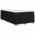 vidaXL Cadre de lit avec matelas Noir 120 x 190 cm tissu