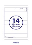 500 planches a4 de 14 =7000 étiquettes autocollantes papier adhésif blanc  - 99,1 x 38,1 mm - compatible mon timbre en ligne - (l7163) tva deductible