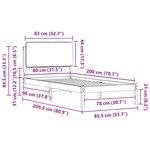 vidaXL Cadre de lit avec tête de lit rembourrée Taupe 80 x 200 cm