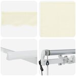 vidaXL Auvent Rétractable Crème 400 x 200 cm tissu