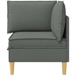 vidaXL Canapé d'angle avec rangement Gris foncé Tissu
